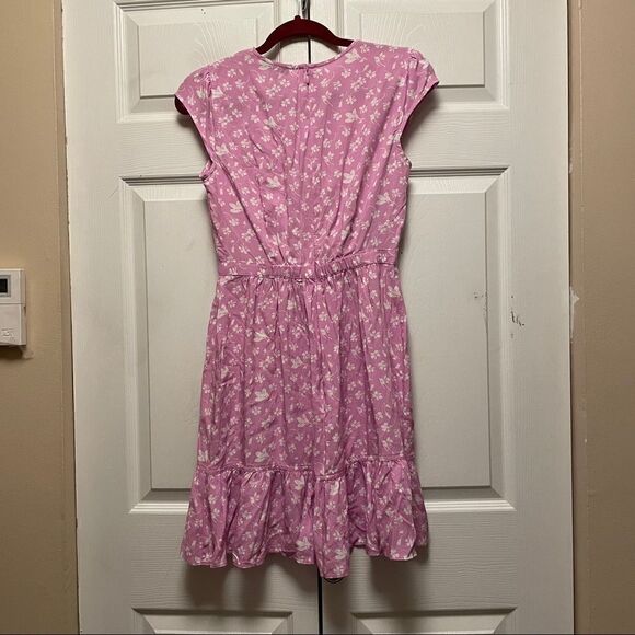 J. Crew Ruffle Front Softest Rayon Mini Dress Orchid 0 - Picture 3 of 7